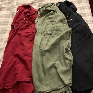 3 Hollister collared shirts size large women’s